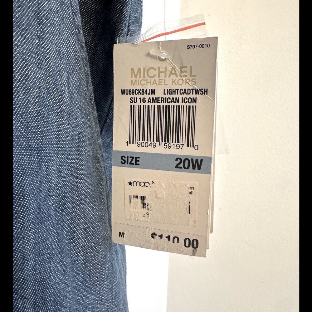 NWT MICHAEL by Michael Kors Blue Wide Leg Shorts Womens Size 20 Culottes Plus - Picture 2 of 7